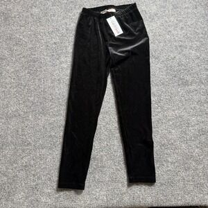 Cat & Jack Girls Black Velvet Velour High Rise Leggings Pants NWT
